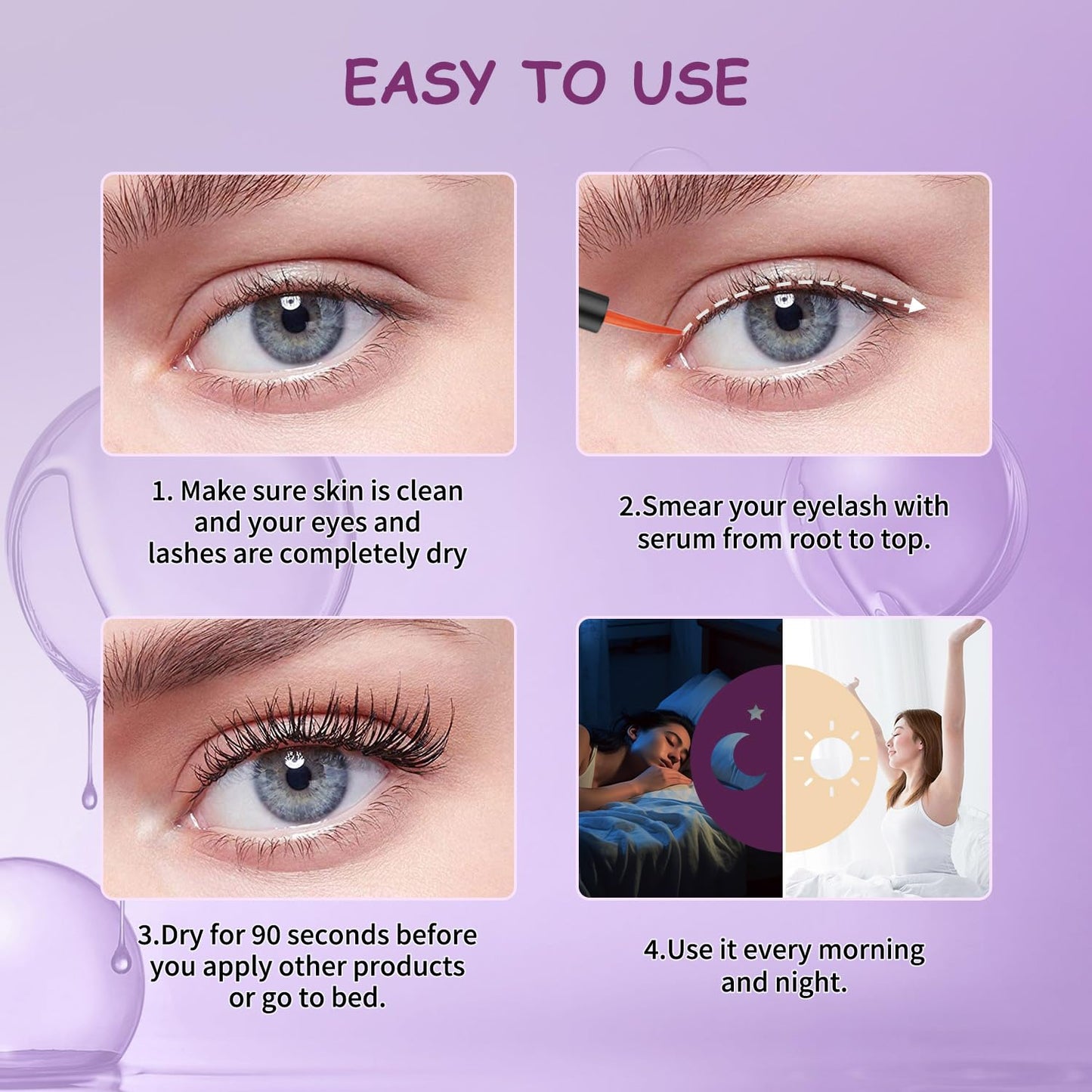 Eyelash Growth Serum Volumizing Lash Serum For Eyelash Growth Longer & Thicker Lash Enhancing Serum With Natural Formula Vegan & Cruelty-Free (5 mL)