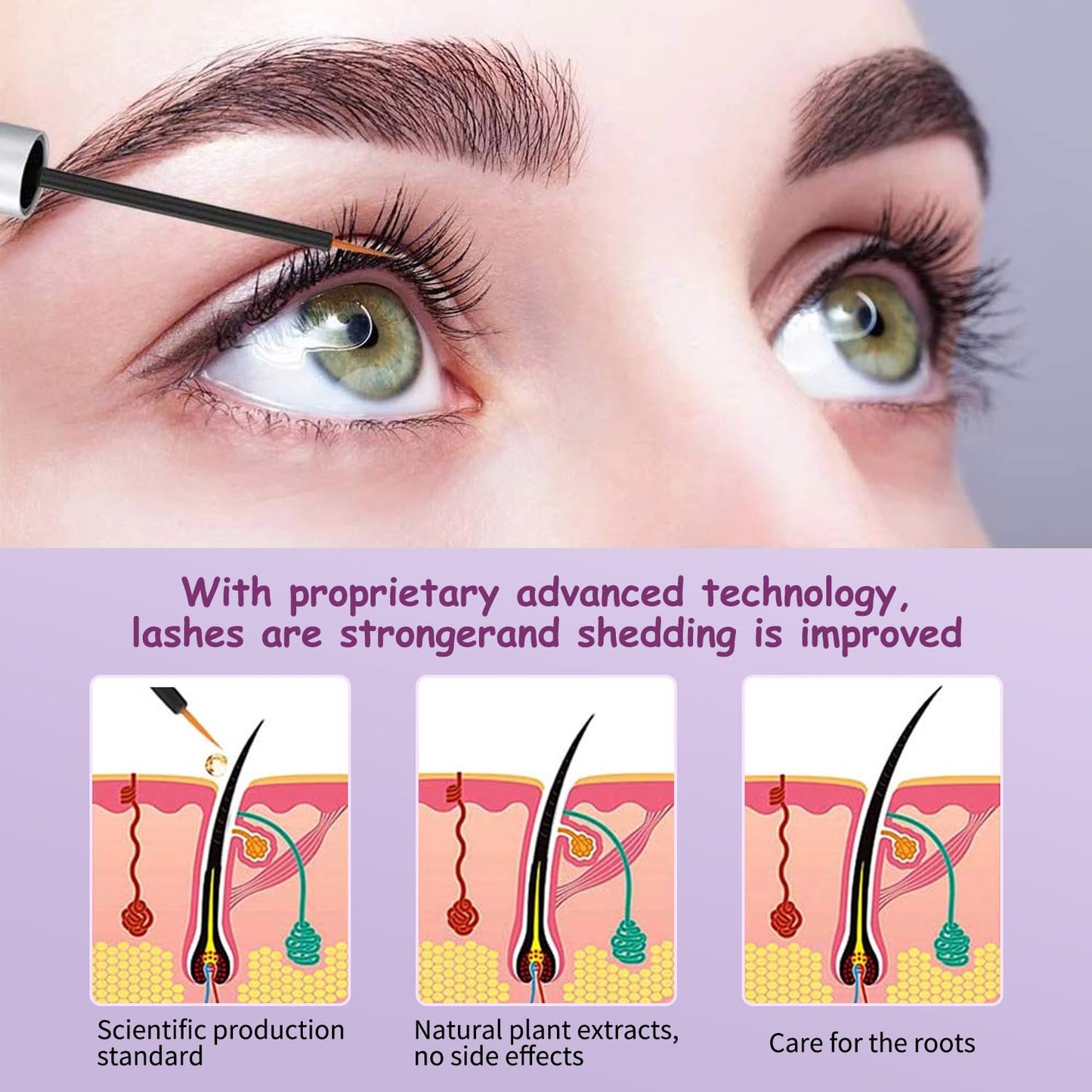Eyelash Growth Serum Volumizing Lash Serum For Eyelash Growth Longer & Thicker Lash Enhancing Serum With Natural Formula Vegan & Cruelty-Free (5 mL)
